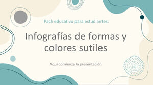 Pacote educacional de formas e cores sutis para infográficos de estudantes