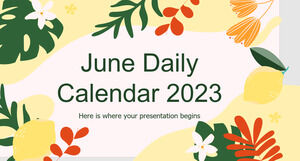 التقويم اليومي لشهر يونيو 2023