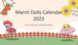 التقويم اليومي لشهر مارس 2023