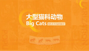 Modello ppt del corso di conoscenza del gatto di grandi dimensioni in stile accademico arancione