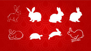 Coniglio sagoma cartone animato Coniglio Anno del Coniglio download del pacchetto di materiale vettoriale