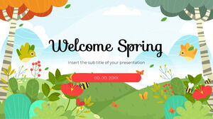 谷歌幻灯片主题和PowerPoint模板的欢迎春天免费演示文稿背景设计