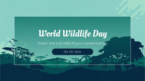 Design di presentazione gratuito per la Giornata mondiale della fauna selvatica per il tema Presentazioni Google e modello PowerPoint