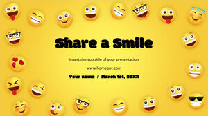 Google スライドのテーマと PowerPoint テンプレート用の笑顔の無料プレゼンテーション背景デザインを共有する
