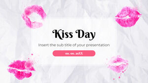 Google幻燈片主題的親吻日免費演示文稿背景設計和PowerPoint模板
