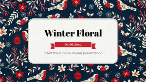 Winterblumenmuster Kostenloses Präsentationshintergrunddesign für Google Slides-Themen und PowerPoint-Vorlagen