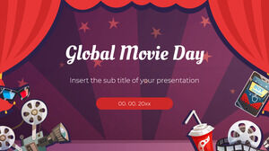 Бесплатный дизайн фона для презентации Global Movie Day для тем Google Slides и шаблонов PowerPoint