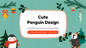 Nettes Pinguin-Design Kostenloses Präsentations-Hintergrunddesign für Google Slides-Designs und PowerPoint-Vorlagen