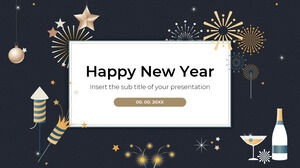 Design de fundal pentru prezentare de An Nou Fericit - Temă Google Slides și șablon PowerPoint gratuit