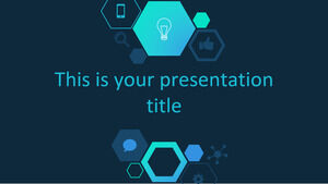 Modelo de Powerpoint gratuito para apresentação de tecnologia hexagonal