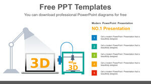 Kostenlose Powerpoint-Vorlage für 3D-Drucker PPT