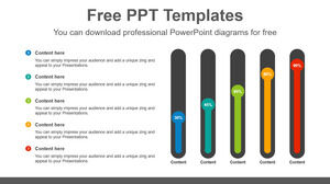 Plantilla de PowerPoint gratuita para gráfico de barras de fondo ovalado