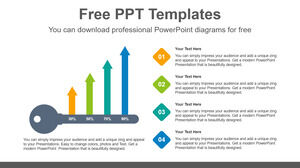 Șablon Powerpoint gratuit pentru diagramă cu bare cu formă cheie