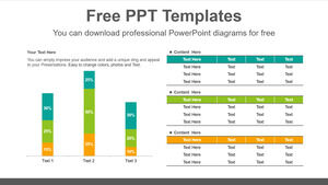 Template Powerpoint gratis untuk bagan batang vertikal bertumpuk