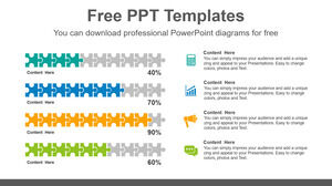 Plantilla de PowerPoint gratuita para el gráfico de rompecabezas PowerPoint