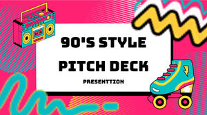 90年代スタイルのピッチデッキ。 無料の PPT テンプレートと Google スライドのテーマ