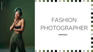 ファッション写真家のポートフォリオ。 無料の PPT テンプレートと Google スライドのテーマ