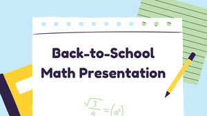 Mathématiques de retour à l'école. Modèle PPT gratuit et thème Google Slides