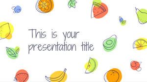 Frutas Coloridas. Modelo gratuito do PowerPoint e tema do Google Slides