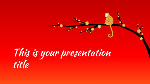 Año Nuevo Chino (El Mono). Plantilla gratuita de PowerPoint y tema de Google Slides