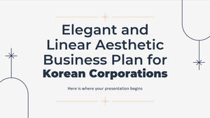 Elegancki i liniowy estetyczny biznesplan dla koreańskich korporacji