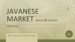 Предложение инвестиционного проекта на яванском рынке
