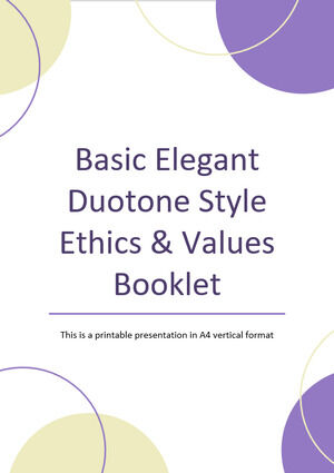 Basic Elegant Duotone Style Ethics & Values Booklet