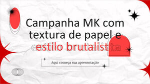 Campanha MK de textura de papel e estilo brutalista