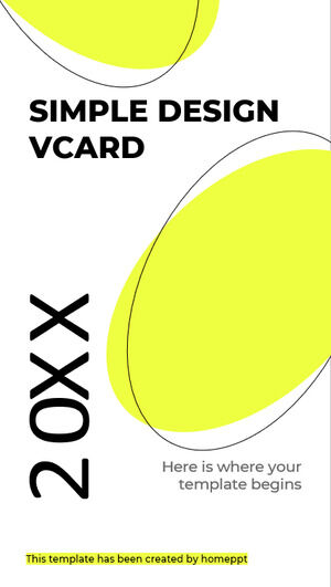 심플한 디자인 vCard