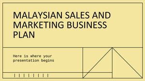 Malaysian Sales and Marketing Business Plan