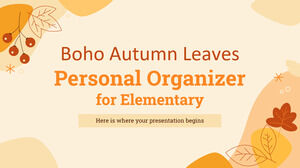 Boho Autumn Leaves İlkokul için Kişisel Düzenleyici