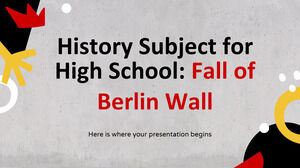 Предмет истории для старшей школы: падение Берлинской стены