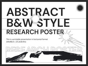 Abstrakcyjny plakat badawczy w stylu czarno-białym