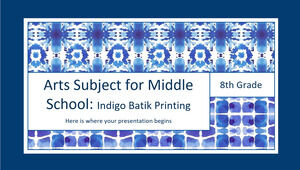 Materia de artes para la escuela secundaria - 8.º grado: Impresión índigo batik