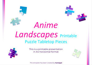 Pezzi da tavolo del puzzle stampabile di paesaggi anime