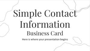 Cartão de visita de informações de contato simples