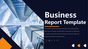 Faça o download do modelo PPT para relatório de negócios europeus e americanos em segundo plano de prédio de escritórios