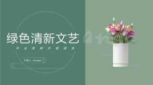Grün- und Frischpflanzen-Bonsai-Hintergrund PPT-Vorlage herunterladen