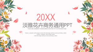 Unduh gratis template PPT bisnis Hanfan dengan latar belakang bunga cat air segar