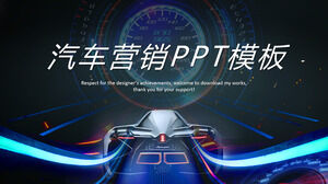 PPT-Vorlage für Autoverkäufe mit Hintergrund von Supersportwagen und Armaturenbrett