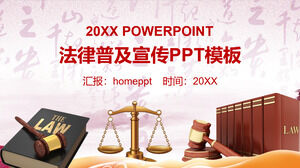Template PPT untuk mempopulerkan hukum dan promosi Tianping dan latar belakang buku