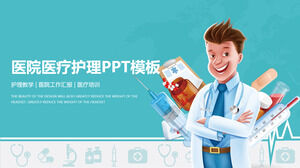Modello PPT per referti medici e infermieristici ospedalieri con sfondo medico dei cartoni animati