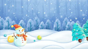 Duas imagens de fundo PPT de boneco de neve de inverno dos desenhos animados