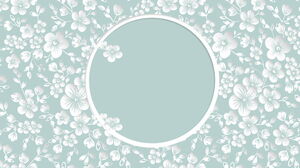 Drei elegante und schöne silberne Blumen-PPT-Hintergrundbilder