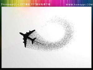 Download three black particle airplane PPT materials