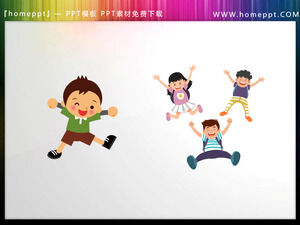 Scarica due serie di materiali PPT per bambini che saltano cartoni animati