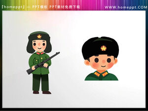 Unduh lima materi PPT bertema kartun untuk belajar dari Lei Feng