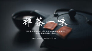 Загрузите шаблон PPT Tea Zen Monopoly с фоном церемонии черного чая