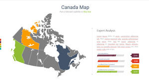 加拿大地圖PPT素材