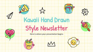 Buletin informativ cu stil desenat manual Kawaii